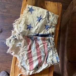 Fourth of July Blue Jean Shorts